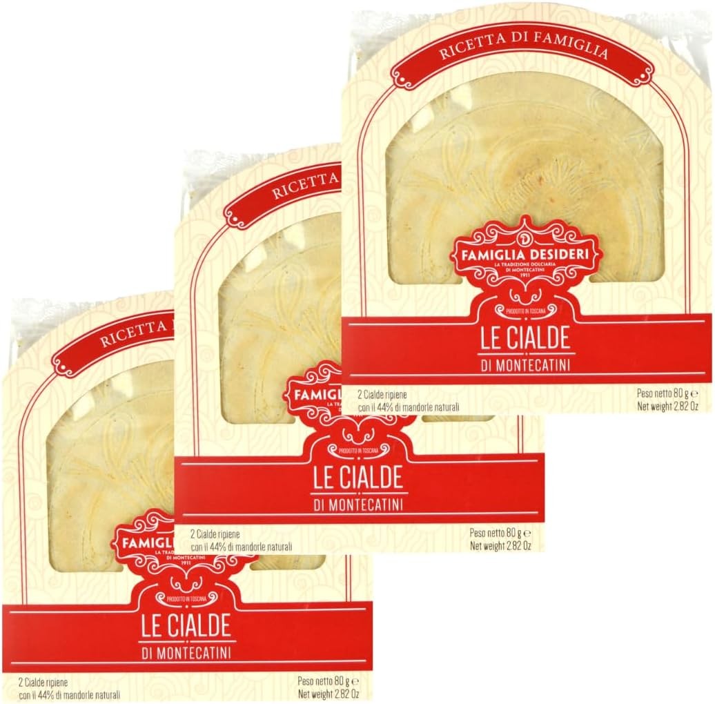 pz 3 confezioni da 80 gr (2 cialde in ogni confezione) cialde di montecatini ripiene diametro 15 cm dolci, biscotti, gelaterie, pasticcerie