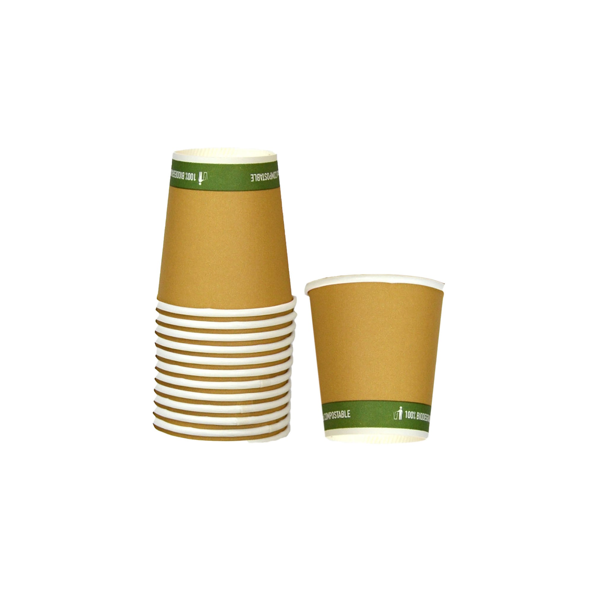 PZ 100 Bicchieri per caffè da 3 oz (cl 7) compostabili biodegradabili coffee cup