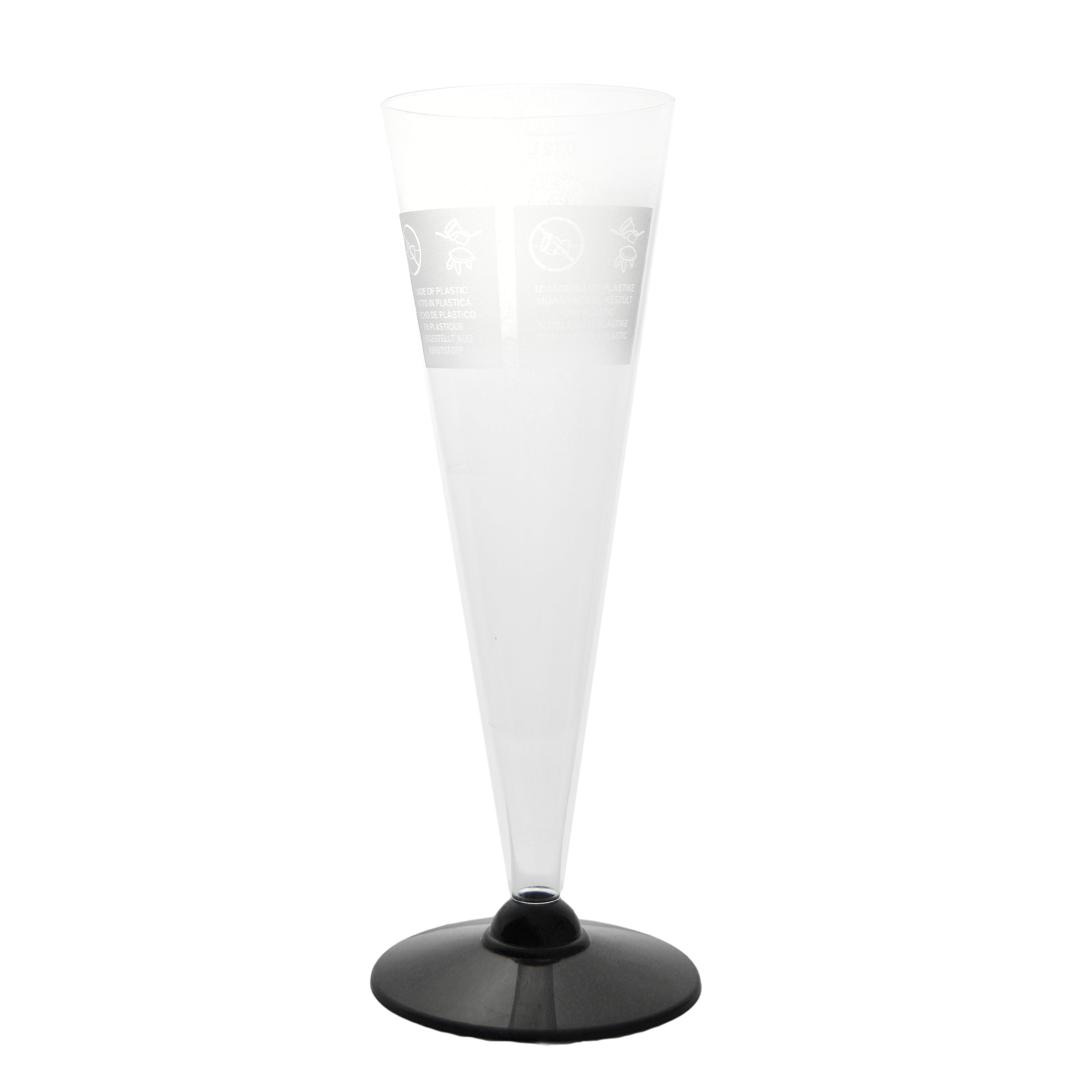 PZ 40 Flutes in plastica trasparente con base nera