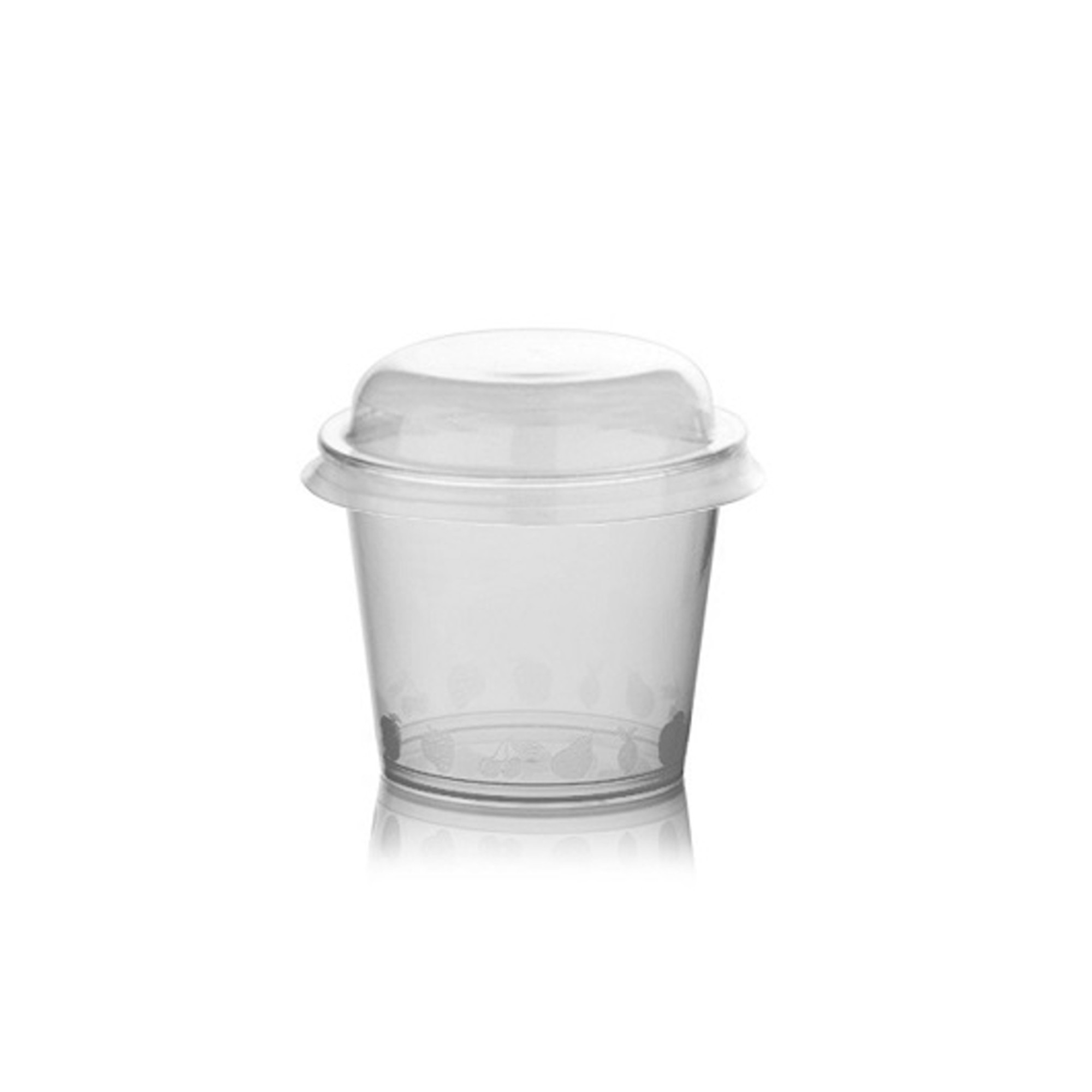 PZ 100 Coppa rotonda da cc 400 + coperchio per macedonia in plastica trasparente