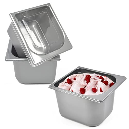 pz 25 mezza vaschetta lt 2,33 per gelato grigia misure 16,5 cm x 18 cm x (h) 12 cm vaschetta + pz 25 coperchio trasparente