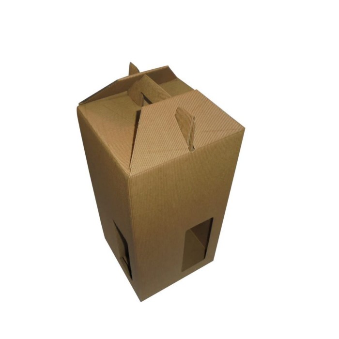 PZ 10 Contenitore porta bottiglia (4 bottiglie da 0,75 /1 litro) in cartone ondulato con manico