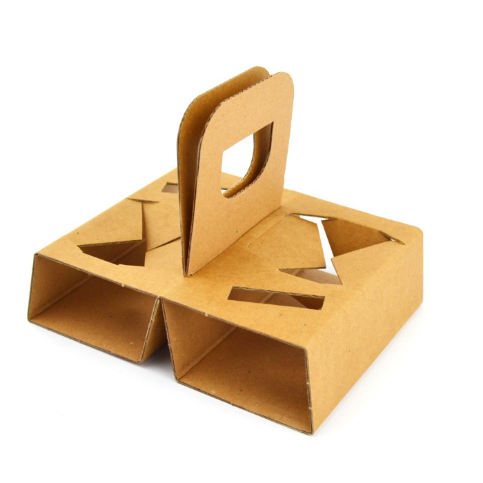 pz 100 cestino avana in cartone porta bicchieri 2 fori coffee cup holder per caffè da asporto 