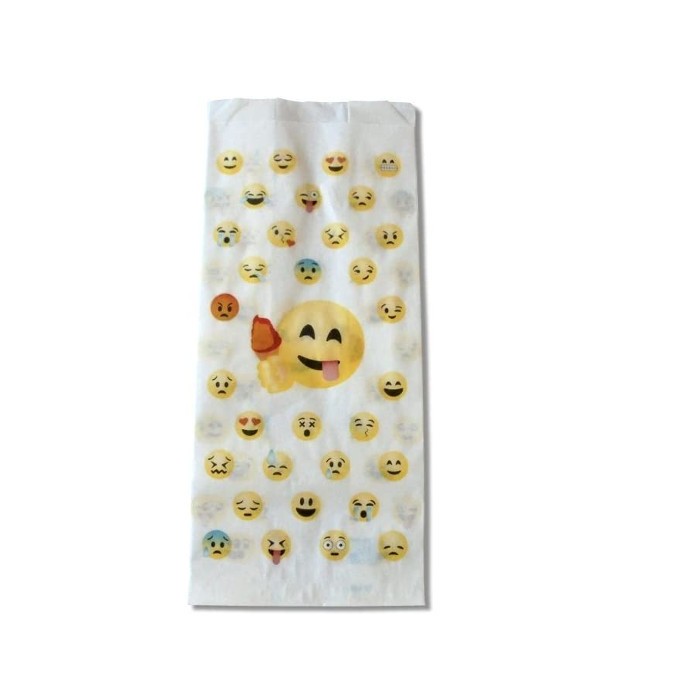 PZ 500 Sacchetti in carta per alimenti, paper bag con fantasia “emoji” formato piccolo