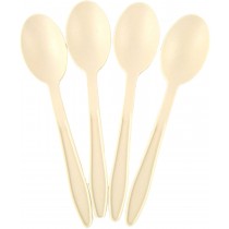 pz 100 cucchiaini compostabili beige cm 12 palette per gelato, yogurt e semifreddi spoon