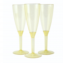 pz 50 calice flute champagne bicchieri gialli glitter prosecco trasparenti per aperitivo apericena monouso