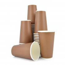 pz 100 bicchiere marrone 16 oz (480 ml) in carta alto 14 x diametro 9 per caffe, cioccolata e the. Brown cup