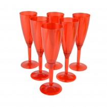 pz 50 calice flute champagne bicchieri rossi prosecco trasparenti per aperitivo apericena monouso