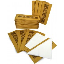 pz 100 busta portaposate sacchetto in carta paglia con motivo decorativo 10,5 x 25 + tovagliolo 40 x 40
