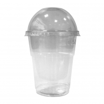 PZ 100 Bicchiere + cupola coperchio con foro centrale trasparente per frappè e granita