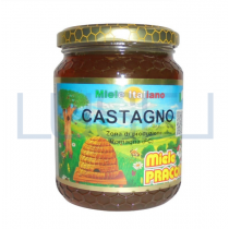 GR 500 Miele di castagno praconi 100 % italiano in vaso vetro chestnut natural honey sweetener dolcificante