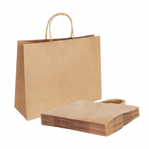 pz 25 busta in carta color avana 32 cm x 20 cm x h31 cm ideale per confezioni regalo e asporto