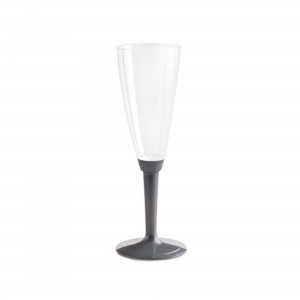 PZ 50 Bicchieri per prosecco trasparenti in plastica con base argento happy hour aperitivo apericena