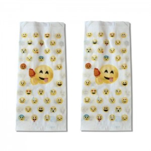 PZ 500 Sacchetti in carta per alimenti, paper bag con fantasia “emoji” formato grande