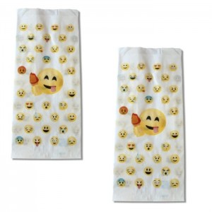 PZ 500 Sacchetti in carta per alimenti, paper bag con fantasia “emoji” formato medio
